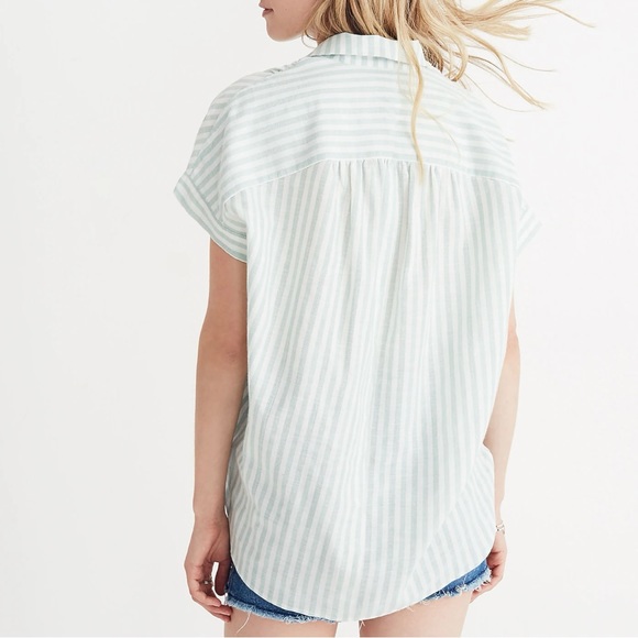Madewell Central Shirt Mint Stripe - Picture 4 of 8